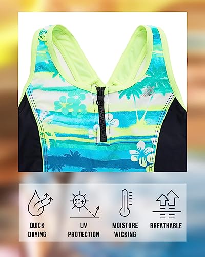 Image of ZeroXposur Big Girls' One Piece Swimsuit with Board Short