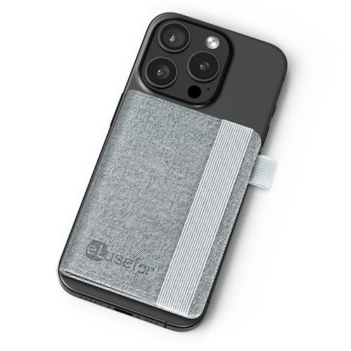 Image of Stick-On Phone Wallet for Back of iPhone or Android Case | 11 Sleeve Credit Card Holder - Pocket for Cards, Money & ID - Built-in Stand - Waterproof Material - Travel, Work & Life-Proof - Gray