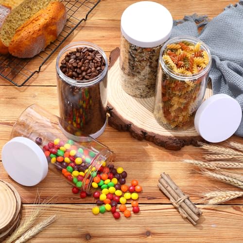Image of Patelai 4 Pcs Plastic Jars Wide Mouth with Lids,32 Ounce,White