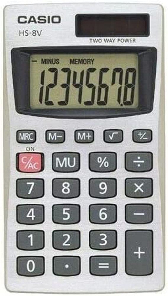 Casio HS-8V Hand-Held Solar Calculator