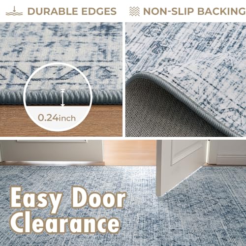 Tapete decorativo MIULEE 2x3 washable azul miniatura 4