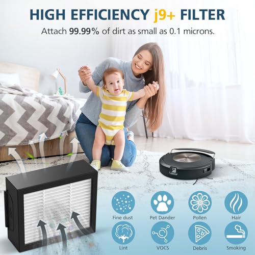 Image of Combo 10 Max / j9+ / j7+ HEPA Filters ONLY Compatible With i-Robot Roomba Combo 10 Max, Combo j9+, Combo j7+ Robot Vacuum (𝗡𝗼𝘁 𝗙𝗶𝘁 𝗳𝗼𝗿𝗥𝗼𝗼𝗺𝗯𝗮 j7 / j7+ / j9 / j9+)