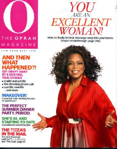 O the Oprah Magazine August 2008 Oprah Winfrey on Cover, Ben Affleck, Julette Binoche, The Perfect Summer Dinner Party, Dr. Phil, Suze Orman
