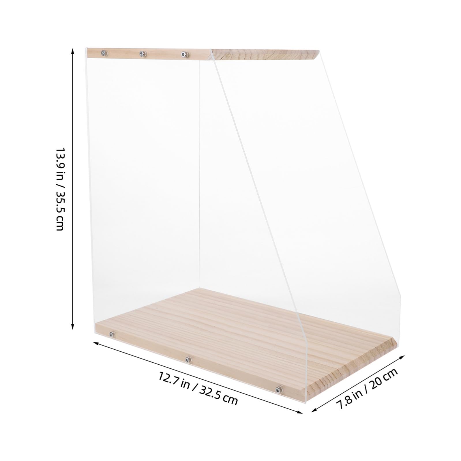 STOBAZA Porta Dischi in Legno e Acrilico Trasparente per Vinili, Dvd e Libri, Organizer da Tavolo Salvaspazio Design Moderno e Minimalista per Arredamento Casa