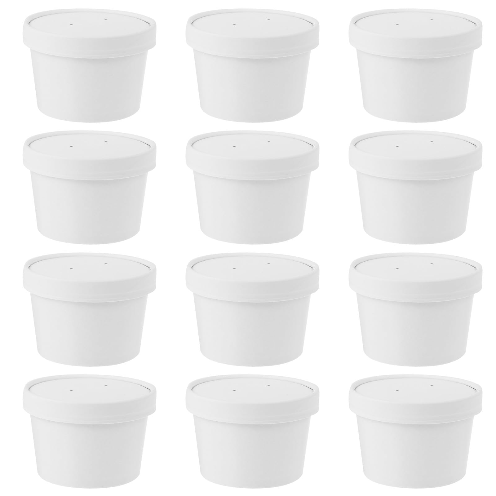 Operitacx Set da 25 Bicchieri in Carta Kraft da 8 Oz con Coperchi, per Gelato e Snack Usa e Getta, per Vetrine di Gelati e Eventi Casalinghi