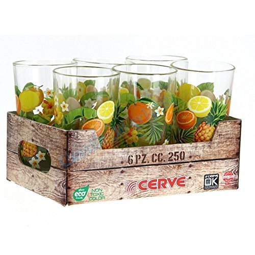 Set da 6 Bicchiere bibita Cerve 25cl con decoro