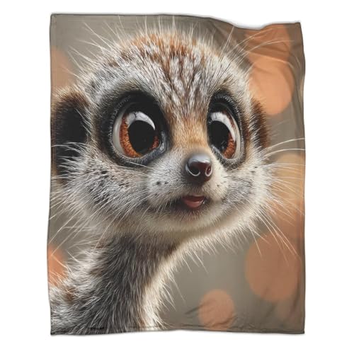 Couverture suricate grand format pour lit et canapé microfibre douce - 3