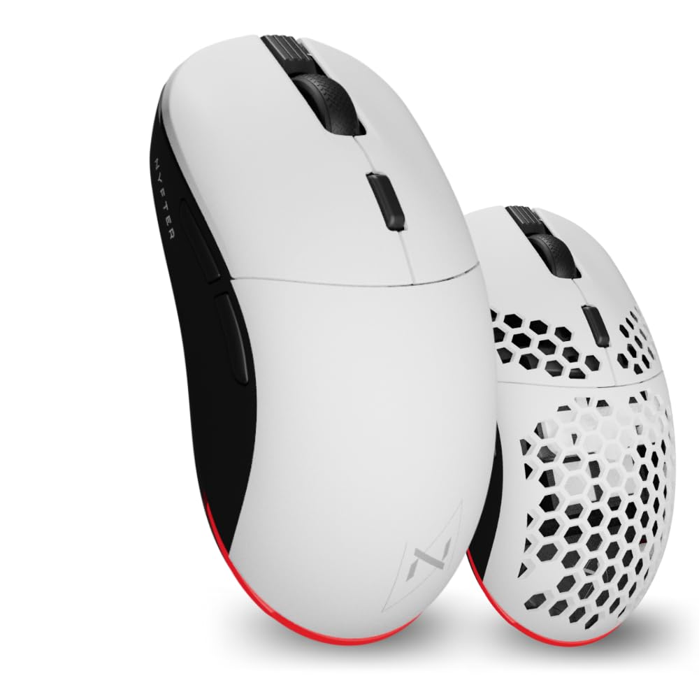 Nyfter - NYF22 Wireless Gaming Mouse Ultraligero 75g Potente con 400mA 19K DPI, 400 IPS 1000 Hz 50h Duración de la batería Duradera Dos Cases intercambiables Incluye