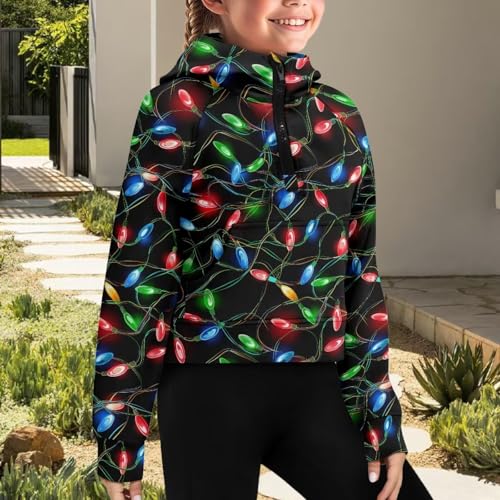 Girl Half Zip Sweatshirt Long Sleeve Oversized Pullover Tops with Pocket Loose Daily Wear Casual Hoodies3