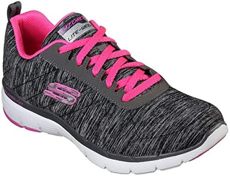 Skechers Women's Flex Appeal 3.0 Sneaker, BKHP, 8 M US | Image 4