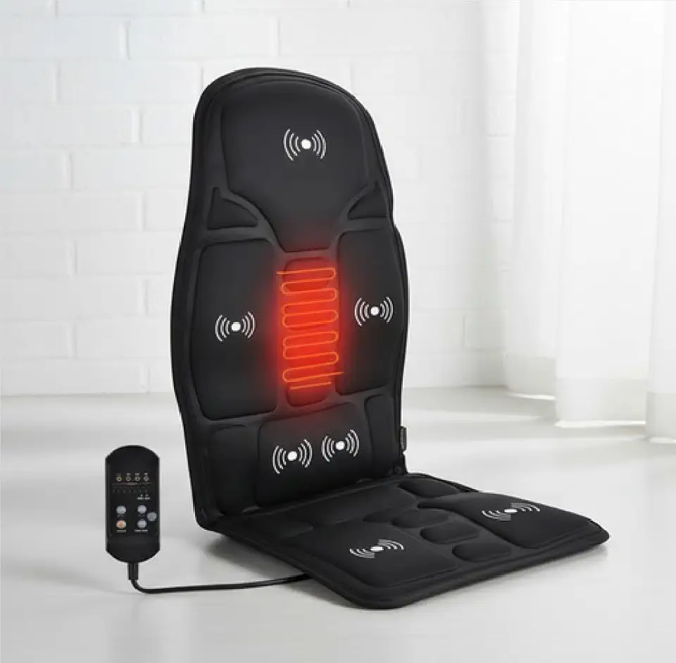 Assento Massageador Elétrico Portátil com Vibração e Terapia de Calor, Alívio de Dores e Stress