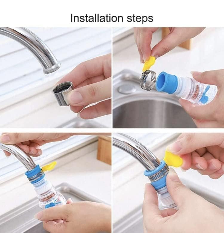 Image of Kitchen Tap Extension Flexible Anti Splash Water Saving Movable Sink Faucet Expandable Water Tap Filter Shower Head Rotatable Nozzle Adapter Tap Extender Kitchen Sink (2 Unit)