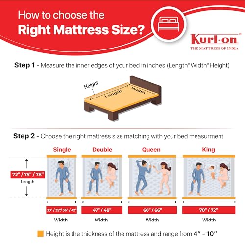 Image of Kurl-On King Mattress, Bonnell Spring, Medium Soft, Beige, 78x72x8 Inches, Plush Top