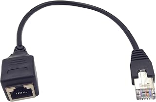 RJ45 Extension Cable Haokiang Ethernet Extension Cable Network Cat6 Extension Patch Cable RJ45 Male to Female Connector Network Extension Cable (1ft)