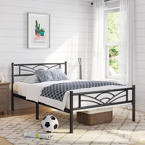 Yaheetech 3ft Single Metal Bed Frame with Headboard