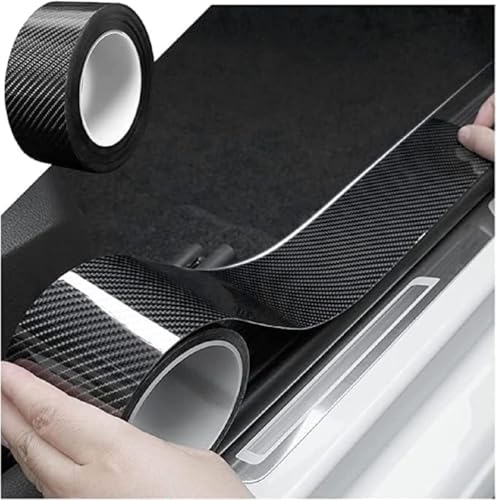 Image of Car Sticker Carbon Fiber Rubber,Entry Guard Protector Strip Car Door Sill Protector,Bumper Door Guard Scuff Plate Protectors Tape Anti-Scratch Step Polyvinyl Chloride (Size 5 Cm X 5 Meter Pack of 1)