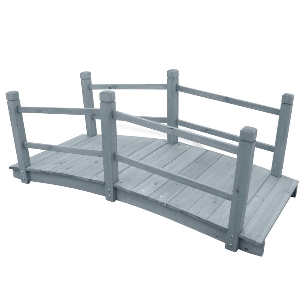 Genérico Puente de jardín Madera Maciza de Abeto Gris 140x60x56 cm,Casa y jardín,Jardín,Artículos de Exterior,Estructuras de Exteriores,Puentes de jardín-310040