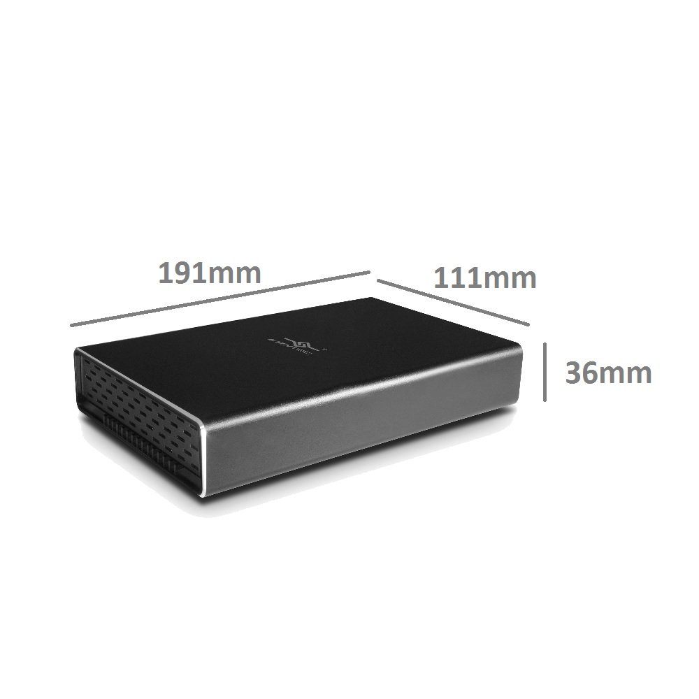 Vantec NST-371C31-BK NexStar Gx USB 3.1 Gen 2 Type-C Boîtier HDD/SSD SATA 3,5", livré avec câble C vers C et C vers A, boîtier en Aluminium, Noir