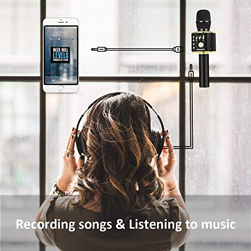 image for BONAOK Wireless Bluetooth Karaoke Microphone, 3-in-1 Portable Handheld
