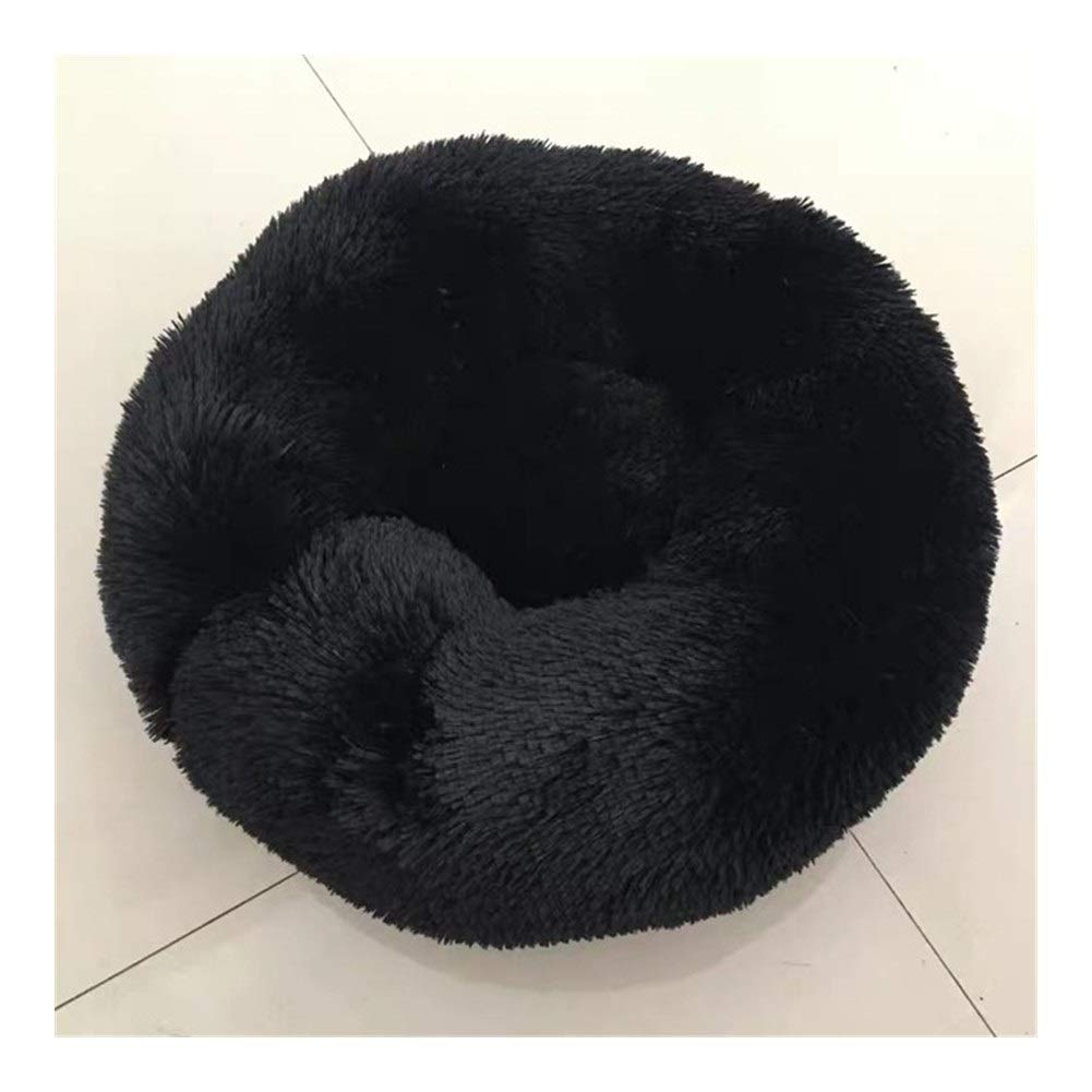 Chaud sofa panier lit pour chien et chat noir en peluche 40cm