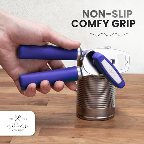 Image of Zulay Kitchen Manual Can Opener Heavy Duty Patented Stainless Steel, Purple