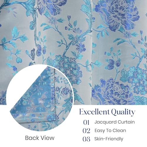 Image of FRESH FROM LOOM Curtains for Door 9 Feet Long | Big Window Curtain Premium Polyester Weaved Parda | Modern Parde for Living Room Bedroom | Home Office Screens (Blue, 9ft, 1pc)