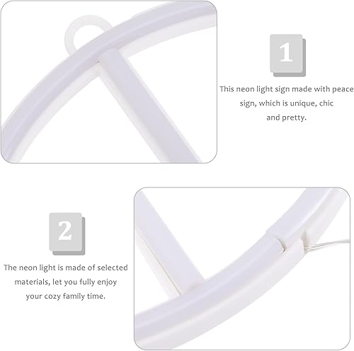 Miniatura 8 de Señal de paz LED luz de neón luminosa lámpara de noche única decoración del hogar para dormitorio fiestas batería de doble uso elegante símbolo de