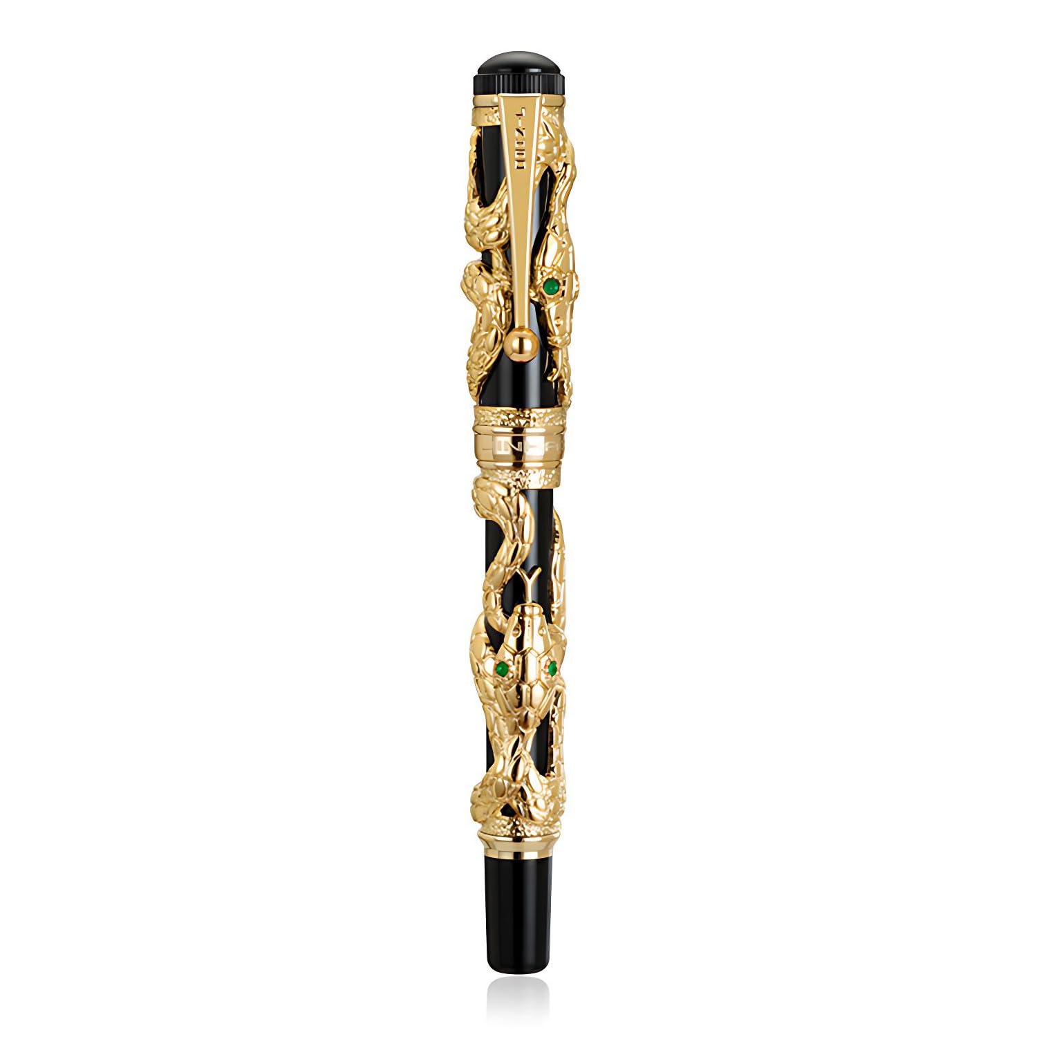 Jinhao 3D-Relief-Füllfederhalter aus Metall, Schlangenform, feine Spitze