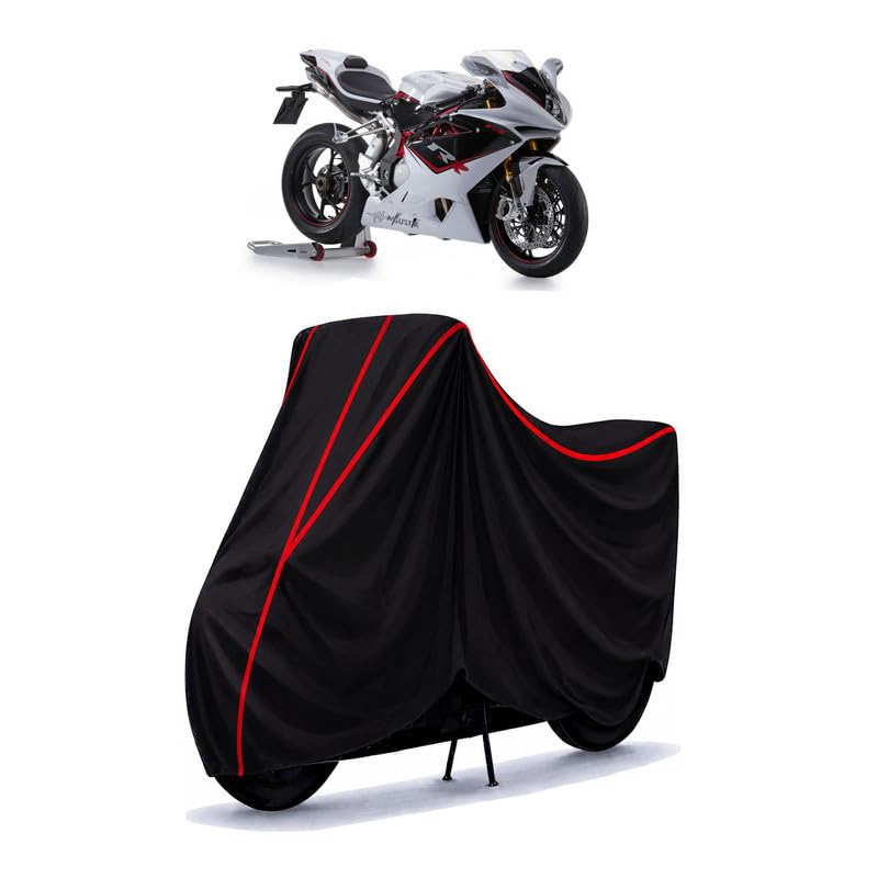 Image of MV Agusta F4 RR Water Resistant Bike Cover for All Motorcycles & Rain | Heavy Duty Taffeta Fabric | UV Protection, Dustproof, Scratchproof | All Weather Two Wheeler Body Cover with Elastic Bottom