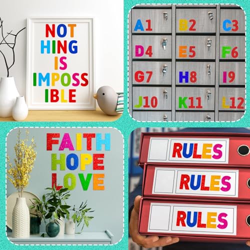 Image of Harloon 232 Pcs Large Glitter Letter Stickers 24 Sheets Classroom Bulletin Boards Decorations Big Font Alphabet Letter Self Adhesive Letters Stickers Back to School Decor DIY Craft(Colorful,2.5'')