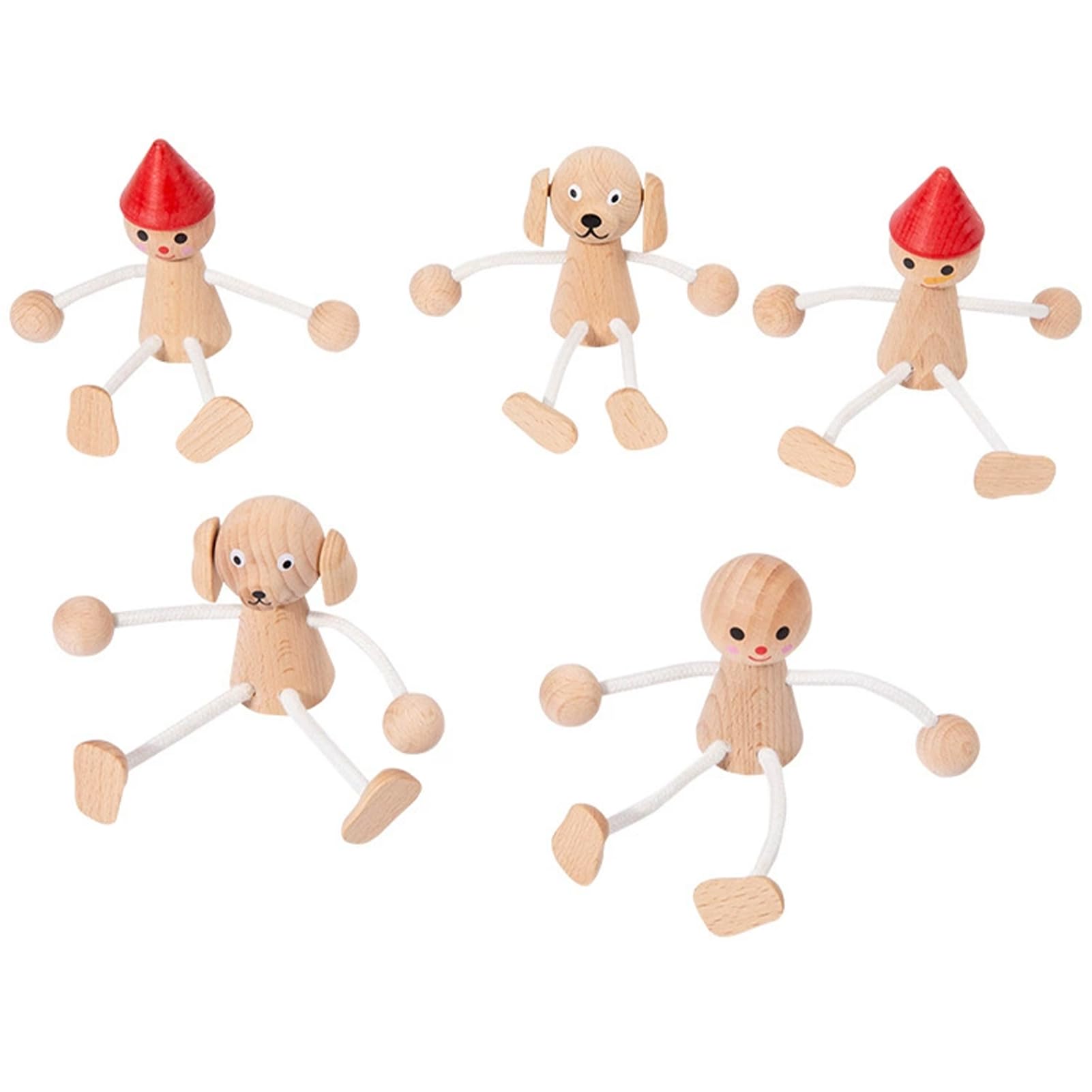 Zambuph Wooden Man With Wobbly Legs Easy To Clean Sturdy And Durable For Home Decoration Shaking Wooden Man Figurine Oxidation-resistant Easy To Store DIY