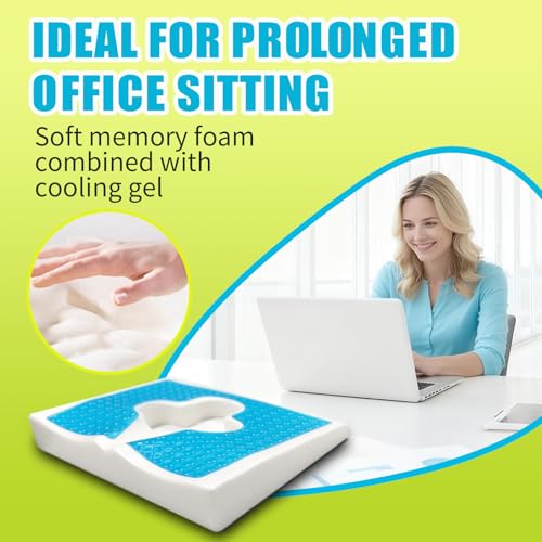 FoKon Gel Wheelchair Seat Cushion,Bed Sore Cushions for Butt,hemorrhoid Pillow,Sciatica,Coccyx,Pressure Sore&Ulcer Pain Relief Butt Pillow for Office Chair(Set Black) by FoKon - Image 6
