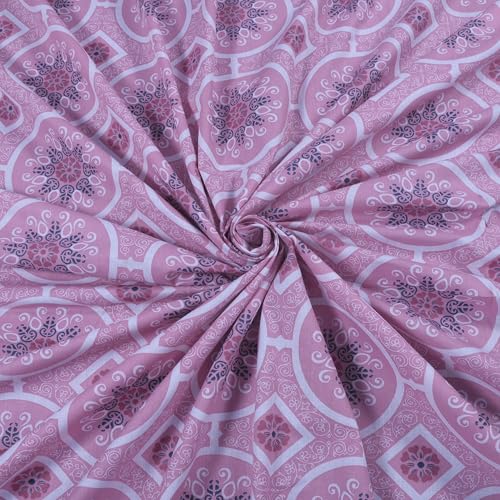 Image of Huesland by Ahmedabad Cotton 144 TC Cotton Elastic Fitted Bedsheet for Double Bed with 2 Pillow Covers | 60 x 78 inches