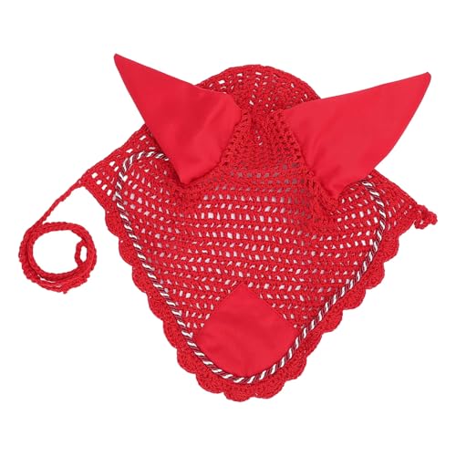 BTSEURY Horse Ear Bonnet, Horse Fly Control Masks, Cotton Breathable Horse Fly Veil Ear Net Crochet Equestrian for Sensitive Horses