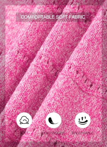 Image of SHEWIN Women's Sweaters Crew Neck Crochet Sweater Lightweight Knit Long Sleeve Tops Shirts Loose Fit Spring 2026