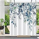 cortina box banheiro pvc MIRRORANG Tenda da doccia per Box,tende da bagno in Poliestere con 10 ganci, tenda da doccia impermeabile ad asciugatura rapida per piante 152 x 183 cm