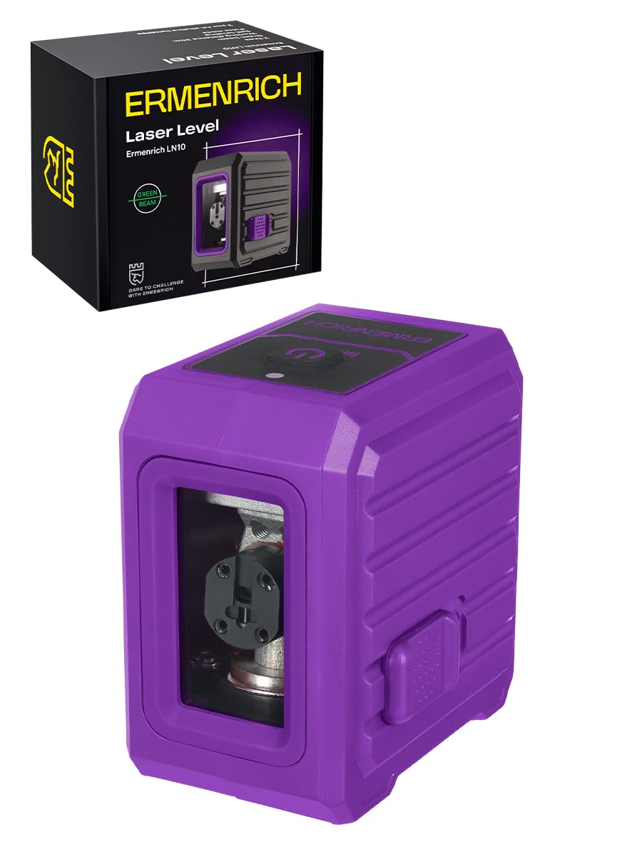 BASE LN10 Livella Laser Autolivellante 30m Modalità Impulso | Laser Orizzontale e Verticale a Linee Incrociate Verde, IP54 Impermeabile, Luminosità Regolabile, per Decorazione Domestica