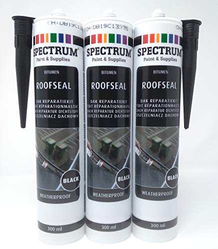 Preisvergleich Produktbild Bitumendichtmasse Dachziegel Kleber, Schindel Kleber-Bitumen Spachtelmasse. Für Verklebungen, Abdichtungen und Reparaturen. 3x 300ml Bitumenkleber Wetterfest