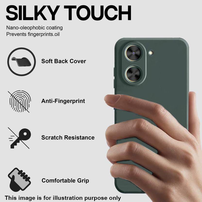 Image of AeoFit Back Cover Case for Motorola G67 Power 5G | Soft Micro-Fibre Lining Inside | Camera Protection Bump | Shockproof Back Cover Case for Moto G67 Power 5G (Green)