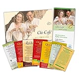 Chi-Cafe Probierpaket I 7 Musterbeutel für je 2 Tassen Kaffee/Tee I Chi-Cafe-Flyer I Produktvariationen: Chi-Cafe balance + classic + bio + proactive + free, ReiChi Cafe, Chi-Tea I Vegan