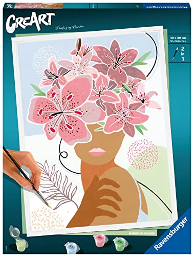 Ravensburger CreArt Large 30 x 40 cm, Flowers on My Mind, Creative Painting by Numbers