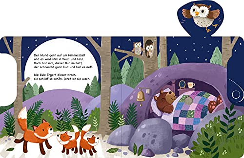 Schuhu, schuhu, nun schlaf auch du!: Schieber und 11 Sounds | Ein innovatives Schieber-Soundbuch für die Kleinsten ab 18 Monaten