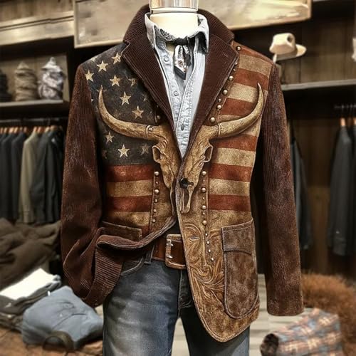 Veste en velours côtelé style occidental vêtement décontracté