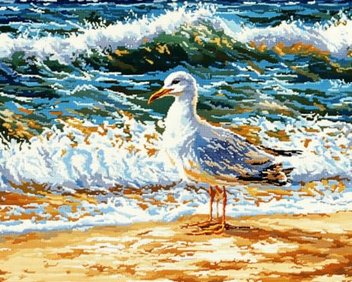 Diamond Painting Oiseaux sur la plage 40x50cm MIRONS Kit complet peinture diamant strass art