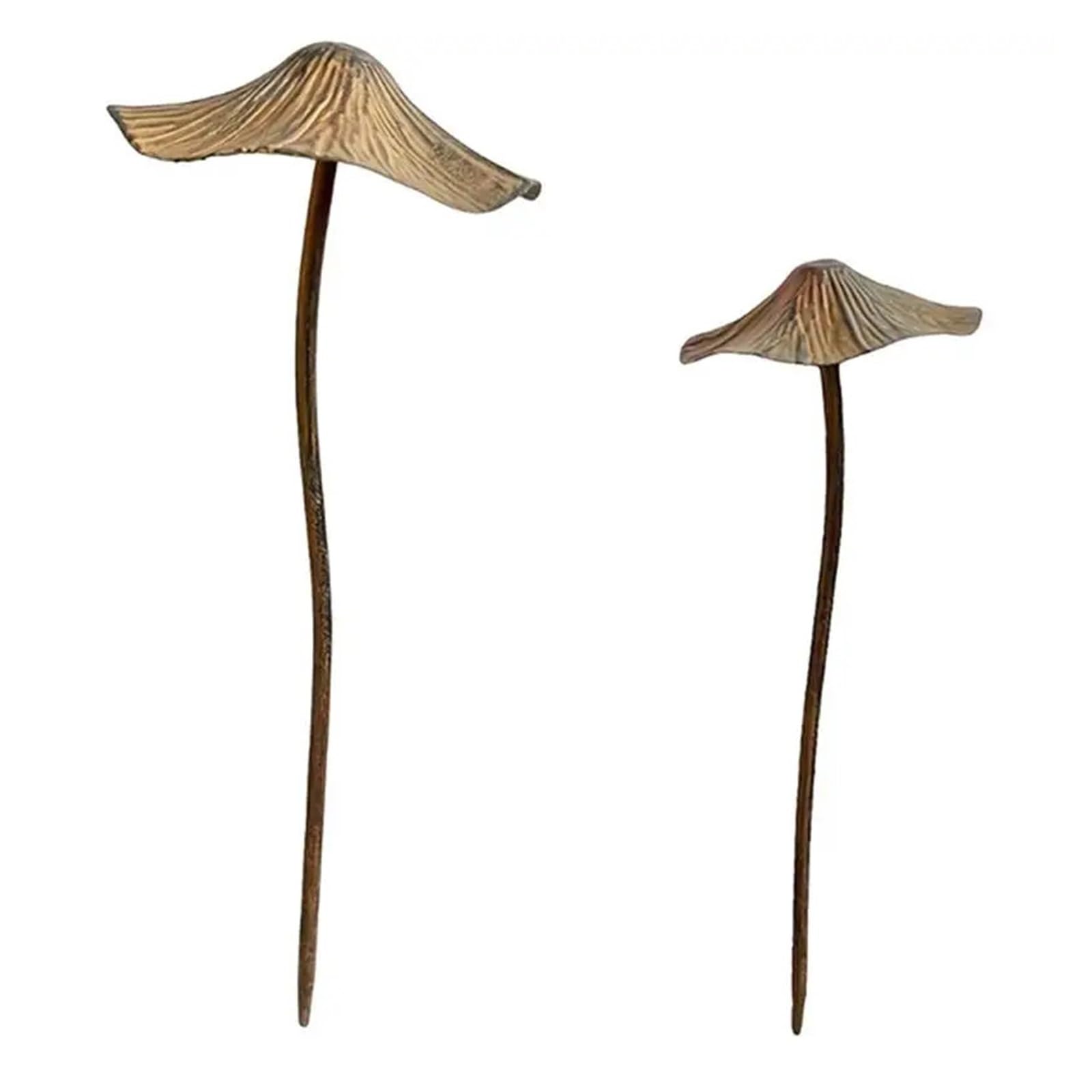 YONMLEDO Metal Flower Stakes Mushroom Statue Stake Outdoor Statue Mushroom Garden Stakes Flower Pot Decoration for Patio, Lawns