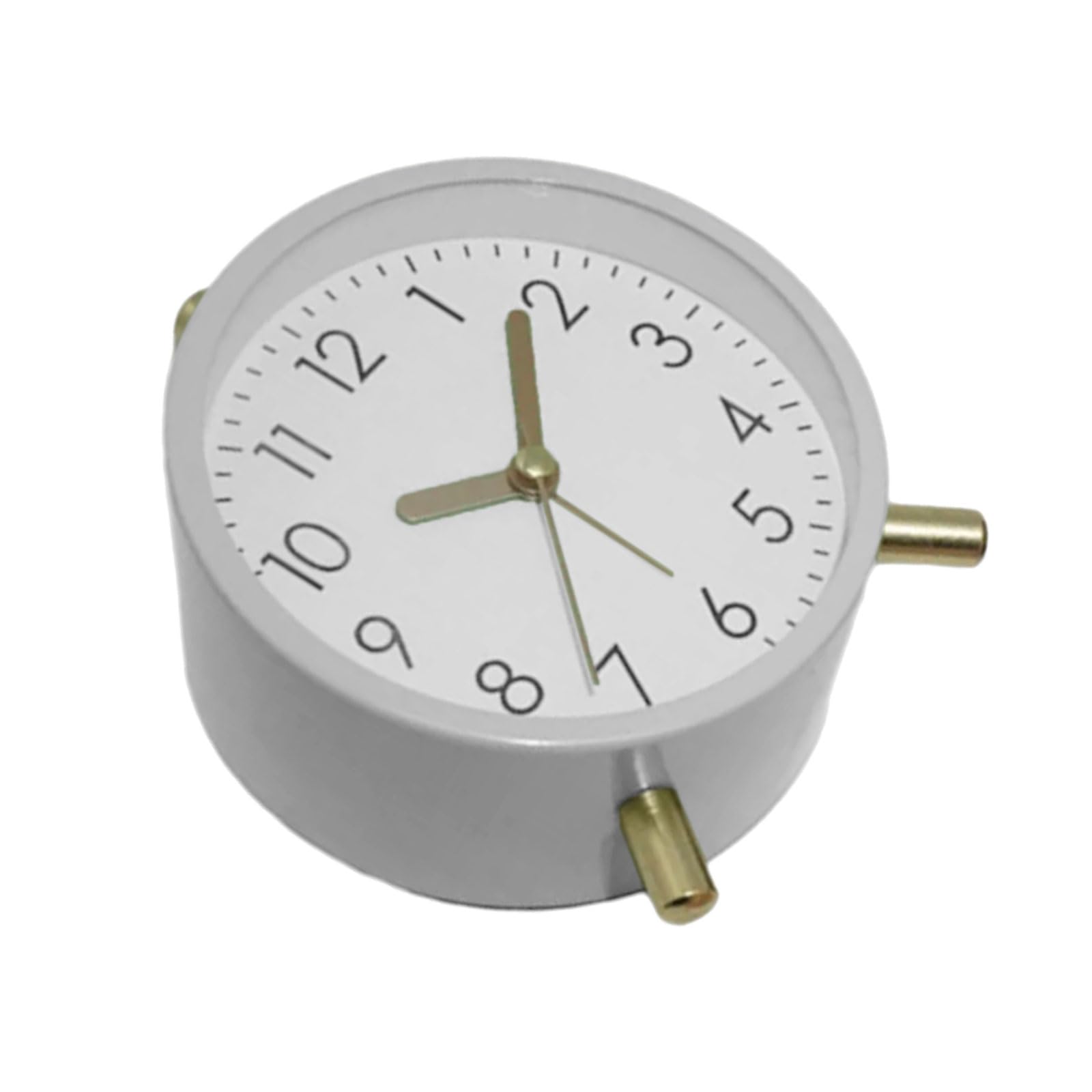 Elnwnnkc White Not Ticking Quiet Round Metal Alarm Clock With Nightlight Function For Quiet Sleep Environment In Bedrooms Or Offices Not Ticking Quartzs Clock