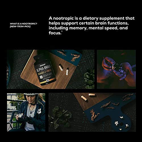 Onnit Alpha Brain (120Ct) - Over 1 Million Bottles Sold - Premium Nootropic Brain Supplement - Focus, Concentration & Memory - Alpha Gpc, L Theanine & Bacopa Monnieri #TOP4