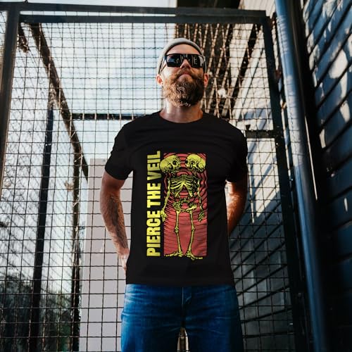 Pierce The Veil Men's Wavy Skeleton T-Shirt Black | Officially Licensed Merchandise4