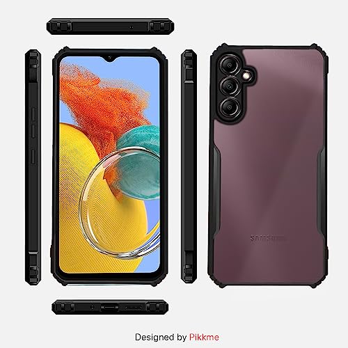 Image of Pikkme Samsung Galaxy A34 5G Back Cover | Crystal Clear Transparent Back | Ultra Hybrid | Full Camera Protection | Raised Edge | Bumper Back Case (Black)
