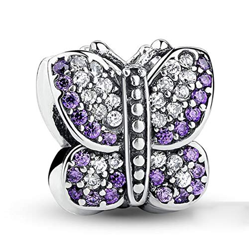 Perle papillon argent sterling pour bracelet breloque oiseau tendance